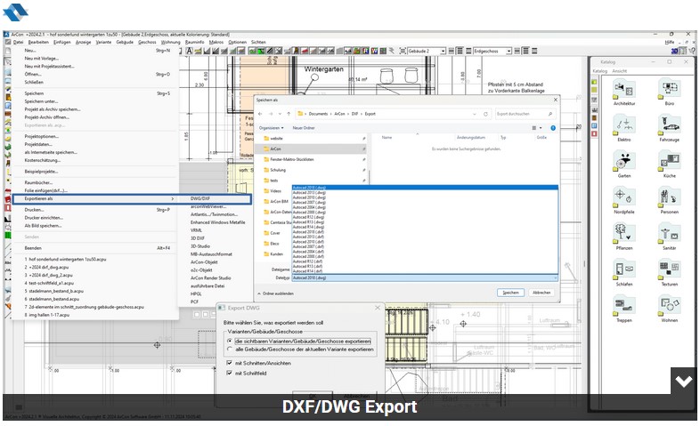 ArCon Professional DXF/DWG Export