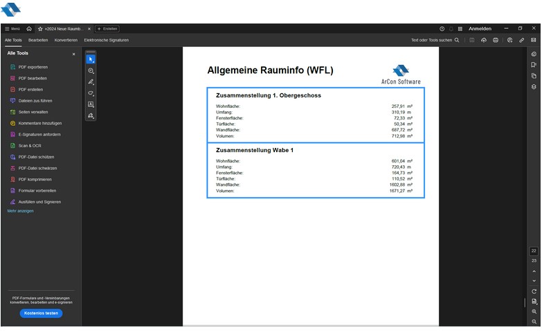 ArCon Professional Raumbuch