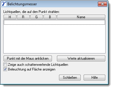 Dialog Advanced Settings Light Meter