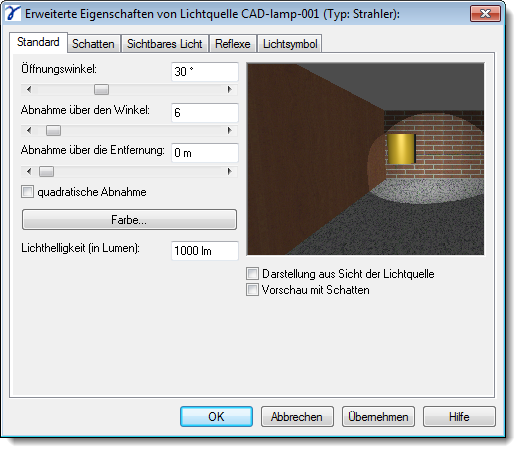 Dialog Advanced Settings