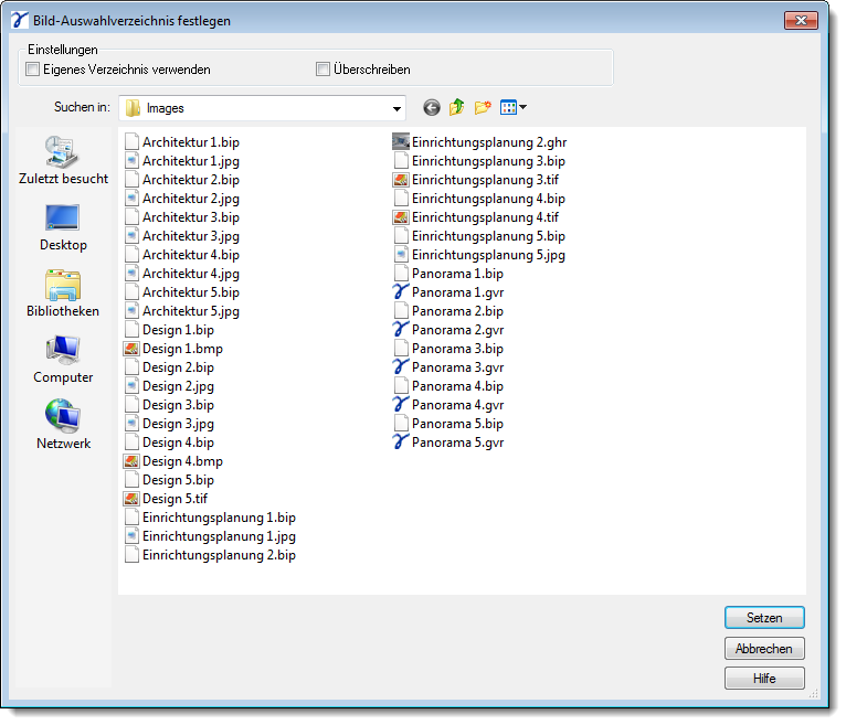 Dialog Create Image List