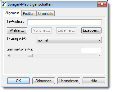 Dialog Material Properties Reflection Map General