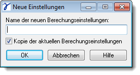 Dialog New Calculation