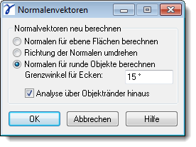 Dialog Normal Vectors