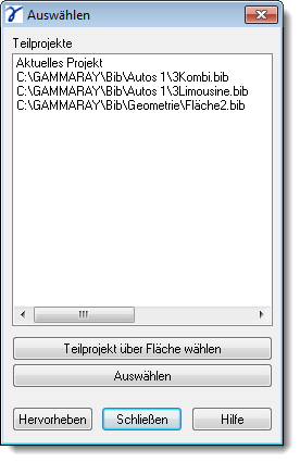 Dialog Selection by Partial Projects