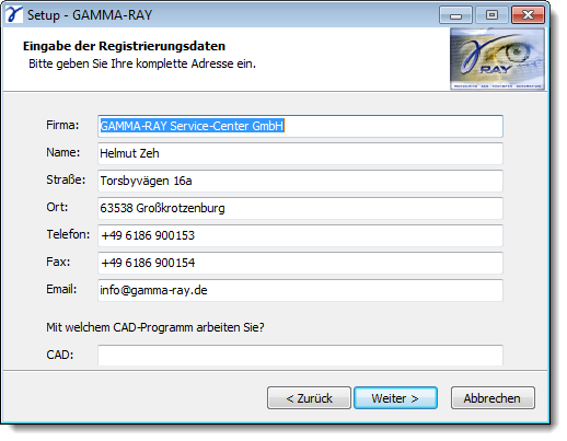 Dialog Setup Registry