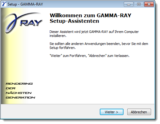Dialog Setup Welcome