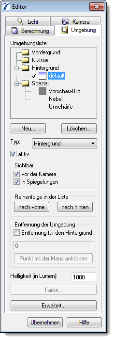 Dialog Special Environment