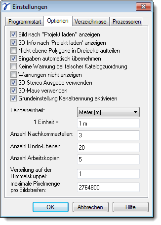 Dialog Start Options Options