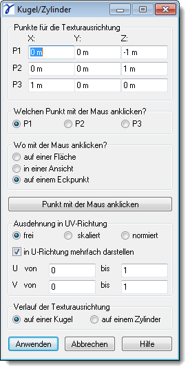 Dialog Texturemapping Cylinder