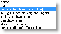 Menu Texturfilter