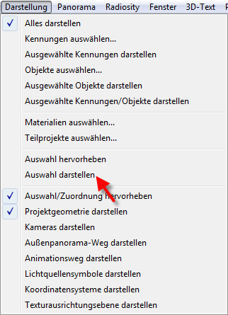Menu View Draw Selection