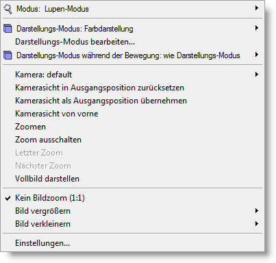 Right Mouse Menu Zoom Mode